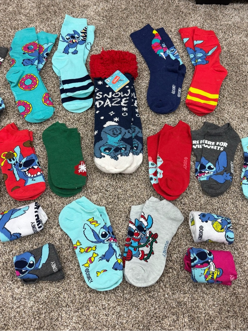 NWOT Disney Lilo & Stitch Assorted Socks - Blue, Red, Teal, Navy